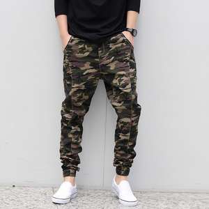 กางเกงวอร์มผู้ชายลายพรางกางเกงแทรคเกอร์ผ้าไนลอนทรงหลวมปิดเอวยางยืดน้ำหนักเบากางเกงแทรคเตอร์ปรับแต่งได้ - Product Image 2