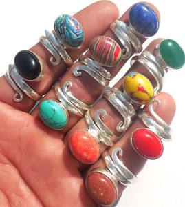 925 Sterling Silver Vintage Gemstone <b>Ring</b> with Bezel Setting Rhodium Plated <b>Indian</b> Wedding Design - Product Image 6