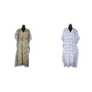 2025 New Fashionable and Designer Sexy Look Women's Long <b>Kaftan</b> / Poncho Dress Hand Block Printed <b>Kaftan</b> Dress Women Wear Night - Product Image 1