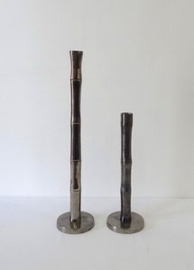 Bougeoir en aluminium nickelé/brillant de luxe unique et haut de gamme haut de gamme de luxe moderne pour la décoration de la maison - Product Image 6