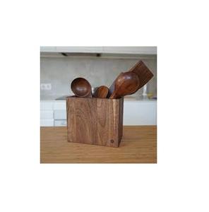 Soporte de cuchara de madera para muebles de cocina, forma cuadrada, hecho a mano, tamaño personalizado - Product Image 3