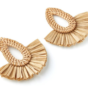 Boucles d'oreilles en rotin coloré tissé en gros pour les femmes boucle d'oreille en rotin boucles d'oreilles de fête du Vietnam boucles d'oreilles Vintage boucles d'oreilles breloque rondes - Product Image 2