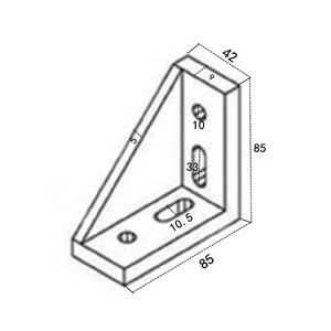 45X90MM Nhôm <span class=keywords><strong>L</strong></span> Shape <span class=keywords><strong>4</strong></span> <span class=keywords><strong>L</strong></span>ỗ Góc Khớp Góc Phải - Product Image 5