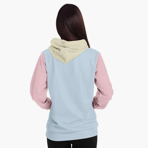 Sudadera con capucha de lana para mujer, Jersey de dos tonos con bolsillos delanteros y bolsillos delanteros, capucha de bloque - Product Image 2