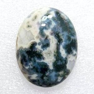 พลอยมอสอาเกตทรงรีสีขาวทรงรีขัดเงาสำหรับทำเครื่องประดับธรรมชาติ - Product Image 4