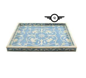 Plateaux de service en bois les plus vendus, hôtels, restaurants, artisanat de qualité, incrustation d'os, articles de cuisine, 30X20X5CM, certifié EPCH - Product Image 2