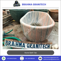 Baignoires et bains à remous en marbre et pierre calcaire Brahma Granitech avec fonctions de massage relaxant, drain central, accessoire de vidange inclus
