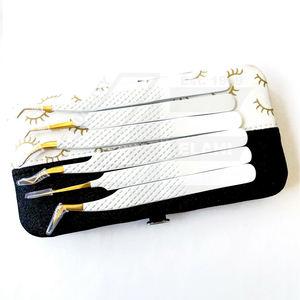 Ensemble professionnel de 6 pinces à épiler pour extensions de cils en or rose 2026, pinces pour cils volumineux, ensemble professionnel - Product Image 5