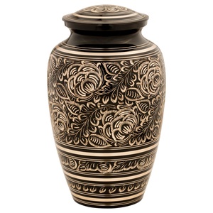 Adult Human Brass Material Cremation Urns Hand Engraved Black Classic <b>Keepsake</b> & <b>Pet</b> Urns from Top Listed Manufacturer - Product Image 1