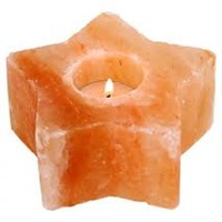 Lampes en sel de l'Himalaya NSLT Star Candle avec motif floral sculpté et sel rose