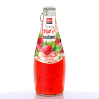 Hoge Kwaliteit 290Ml Glazen Fles Kiwi Smaak Basilicum Zaad Puree Oem/Odm Service Voor Private Merk Frisdrank Groentesap