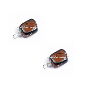 Nueva llegada Tiger Eye Wire Wrap Pendant - Product Image 1
