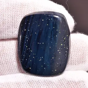 天然蓝色Sieber玛瑙宝石印度制造凸圆形玛瑙宝石蓝色玛瑙治疗翻滚宝石批发