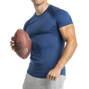 Gym personnalisée Muscle Fit Fitness t-shirts Sport course Compression débardeurs Fitness couche de base entraînement à manches courtes t-shirt pour hommes - Product Image 5