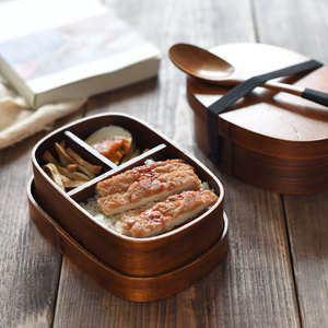 Hot Selling Japanese Luxury 2021 Wooden Eco Friendly Compartment Children Tiffin Lunch Box