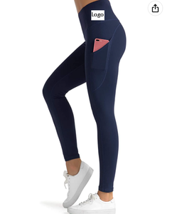 Mallas de Yoga de cintura alta para mujer, pantalones de Yoga elásticos de 4 vías con 3 bolsillos y Control de barriga para correr - Product Image 5