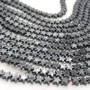 Perles en vrac d'étoile d'hématite grise naturelle - Product Image 1