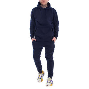 OEM solid color heavy cotton fleece muscle fit Gym tracksuit jogger casual workout training tracksuits for men - Product Image 5