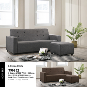 Sofá de 3 plazas y taburete JPS 359982 para sala de estar, muebles modernos para el hogar, tela de PVC, tapizado de cuero, tumbonas, Malasia - Product Image 1