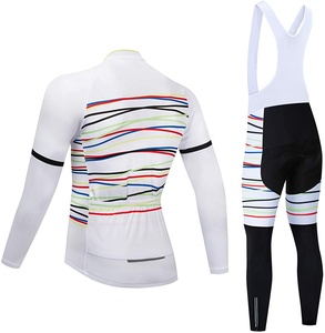Conjunto de ropa de ciclismo para hombre, Set de Jersey y pantalones de babero de lana térmica con diseño personalizado para invierno - Product Image 2