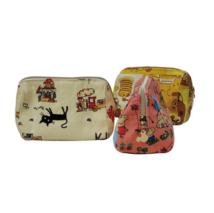 En gros promotionnel petit coton toile cosmétique poche personnalisé imprimé sac cosmétique avec fermeture à glissière Offre Spéciale produits - Product Image 1