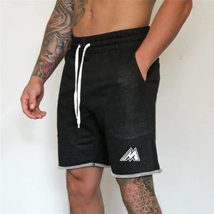 New Summer Casual 100% Cotton Jogger Shorts Gym Fitness Bodybuilding Running Workout Sweatpants <b>Knee</b> Length Sport Pants - Product Image 5