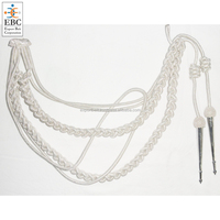 Aiguillette en fil de soie doré pour garde d'honneur, cordons de cérémonie pour épaule droite, fourragère dorée pour hommes, en nylon, pour cérémonies