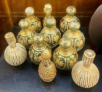Bouteilles de parfum en verre faites à la main en Égypte, design unique, style floral, décoration en cristal bronze antique, technique de moulage, 20-200 ML