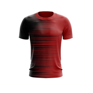 เสื้อฟุตบอลแบบสวม ยูนิเซ็กซ์ สีแดงล้วน พิมพ์ลายแบบซับลิเมชั่น แขนสั้น คอกลม ระบายเหงื่อได้ดี ทรงเข้ารูป ผลิตจากโพลีเอสเตอร์ เสื้อกีฬา สำหรับทีมแบบสั่งทำ - Product Image 1