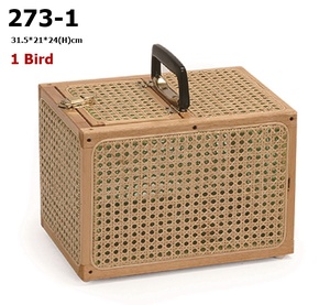 Cage à pigeons rectangulaire Crown 273-1 en rotin écologique, durable et légère, fabriquée à Taïwan - Product Image 1