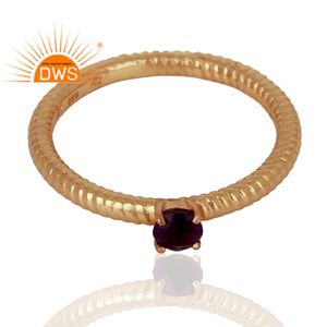 Bague empilable en argent sterling plaqué or rose avec améthyste naturelle, best-seller 2026, pour femme, fabricant de bijoux - Product Image 3