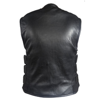 Gilet de moto en cuir multi-poches personnalisé de haute qualité pour hommes avec ceintures latérales veste utilitaire à la mode en gros pour hommes
