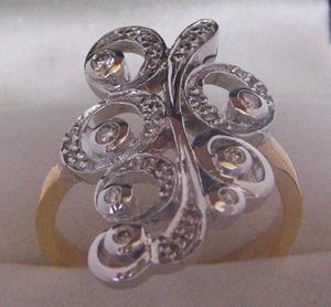 แหวนทองสีขาวและสีเหลือง14K - Product Image 1