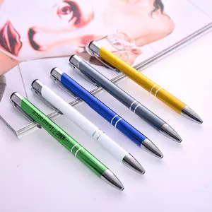 Q-c22 Promotionnel de Luxe de marque logo personnalisé conception de club stylo à bille rétractable en aluminium de cadeau de stylo à bille en métal