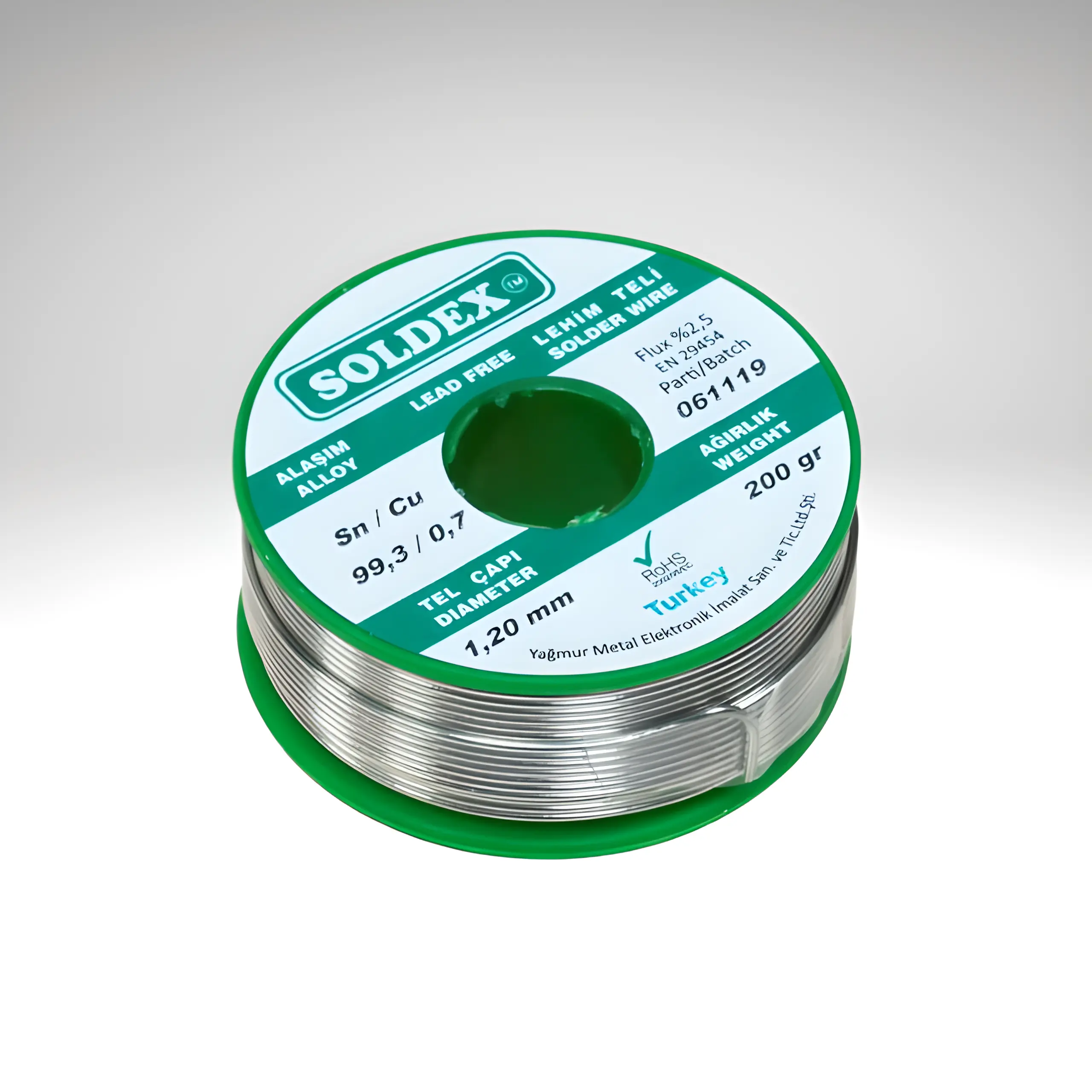 Soldex ความบริสุทธิ์สูงลวดเชื่อมมืออาชีพ99.3 Sn/ 0.7 Cu ลวดบัดกรี2.00มม. 100G-3000G น้ำหนัก