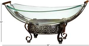 Cuenco de cristal con soporte, diseño elegante y a la moda, Color marrón, usado como decoración de mesa para fiesta de boda en casa - Product Image 3