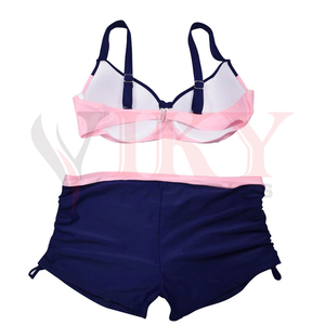 Maillot de bain deux pièces pour femmes, rose, Sexy, Push-Up, couleur solide, Sport, Angle plat, grande taille, costumes de plage, 2022 - Product Image 2