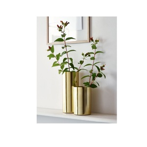 Florero de metal de buen diseño superventas, sala de estar del hogar para decoración creativa, florero de tubo geométrico de alta calidad de proveedor indio - Product Image 3