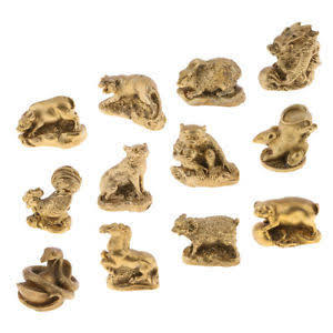 Figuras de animales de latón con esmalte brillante, escultura pequeña de bebé para mesa de casa, figura decorativa - Product Image 2