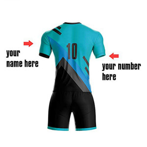 Ensemble d'uniformes de football personnalisés 100% polyester respirant et écologique à manches courtes, qualité supérieure, couleur unie, unisexe, adulte - Product Image 3