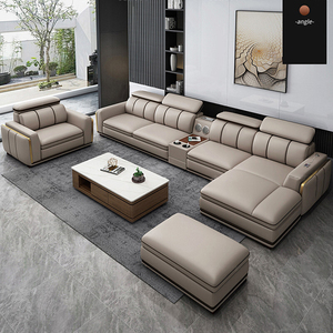 Divano in Pelle <span class=keywords><strong>Happy</strong></span> di Grande Successo Globale con Molteplici Colori Disponibili Set di Divani a 7 Posti Arredamento - Product Image 1