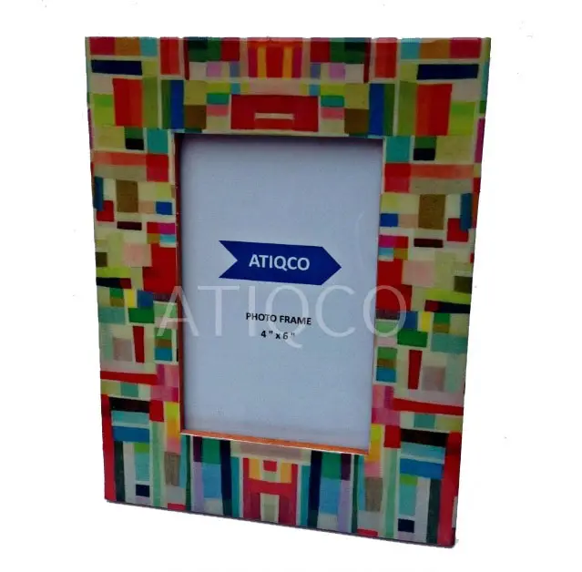 colourful cubic wooden photoframes unique geometrical prints modern design wood frames beautiful picture holder