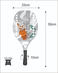 Raquettes de beach tennis sur mesure pour padel/spaddle avec logos et combinaisons de couleurs personnalisés, fibre de carbone 320-340g 50cm - Product Image 1