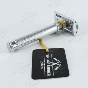 Juego de maquinilla de afeitar de seguridad de doble filo clásico ajustable directo de fábrica para hombres Equipo de afeitado de material de hoja de acero inoxidable - Product Image 2