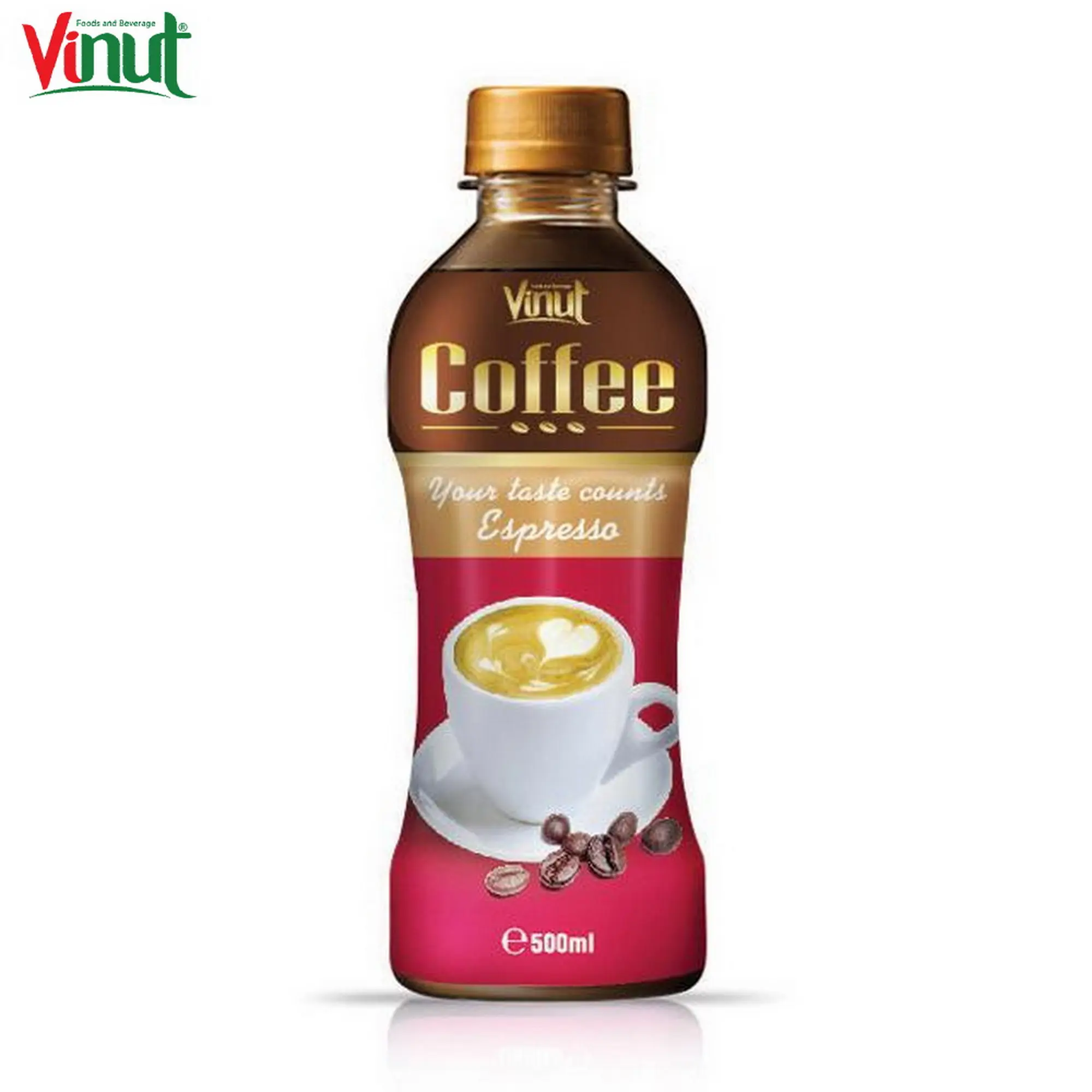 500ml VINUT bottle Customized print Logo Espresso Coffee Factories High quality Fresh Squeezed