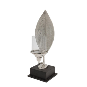 Portavelas de lujo con forma de hoja chapada en oro de Metal de aluminio, portavelas de decoración de iluminación para el hogar de lujo - Product Image 4