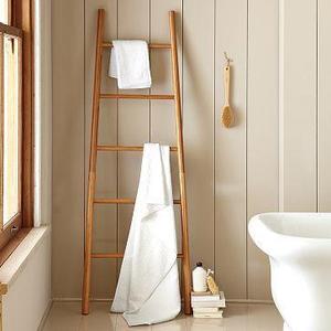 Escada loft de madeira antiga, decorativa marrom/bambu escada para banheiro