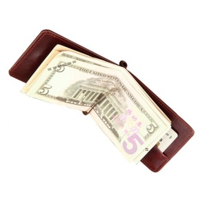 Wholesale Popular <b>Men</b> <b>Wallet</b> Genuine Leather Brown <b>Money</b> <b>Clip</b> <b>Wallet</b> - Product Image 1