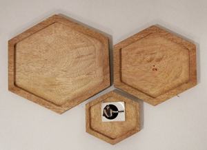 Plateau en bois de forme hexagonale Design uni personnalisé pour cuisine Restaurant à domicile Plateau en bois hexagonal au prix le plus bas Tradnary - Product Image 5