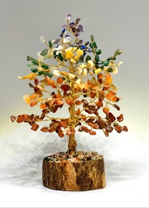 Natural Seven Chakra Gemstone 500 Chips Tree Wholesale Seven Chakra figurine 500 Chips Tree for Home Decoration Feng Shui India - Product Image 5